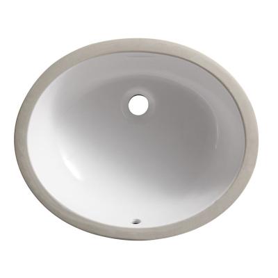 China Best Traditional Standard Ceramic Bathroom Sanitary Ware White Oval Under Counter Wash Basin With CUPC Certificate for sale