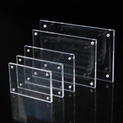 China Crystal Photo Frame Picture Poster Table Display Frame Home Decoration Double Faced Clear Non-Toxic Acrylic Plastic Wholesale Price for sale