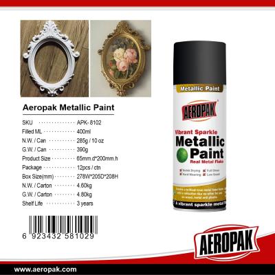 China Metallic Aerosol 400ml Grey Spray Paint Acrylic Anto Vivid Effect for sale