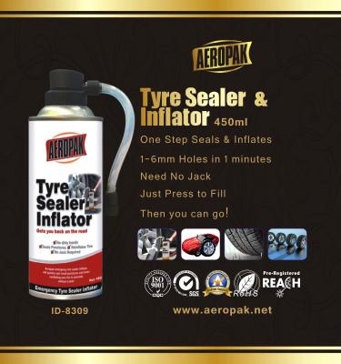 Κίνα Άσπρο Inflator 450ml 650ml στεγανωτικής ουσίας επισκευής ελαστικών αυτοκινήτου έκτακτης ανάγκης Aeropak προς πώληση