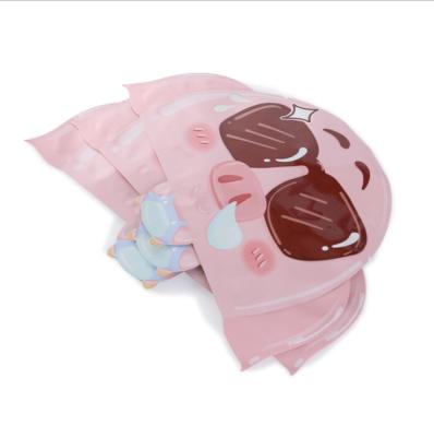 China Cute Fence Pig Animal Shaped Small Holographic Smell Proof Die Cut Printed Custom Mylar Bags for sale