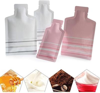 China Barrier Heat Sealing Top Opening Aluminum Foil Sample Packs Mylar Pouch Bottle Shape Package Bag Honey Sachets Cosmetic Lotion Liquid for sale