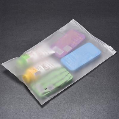 China Security Frosted Matte Zipper Plastic Clear Transparent Resealable Logo CPE PE Apparel Customized Bag for sale