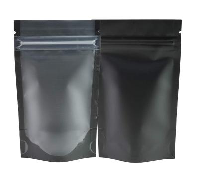 China Clear Front Matte Black Mylar Plastic Resealable Barrier Bags 3.5oz Sugar 4