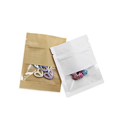 China Barrier Accessories Earrings Pouch With Clear Window Natural Craft Packaging Kraft Paper Bags for sale