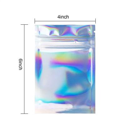 China Plastic Barrier Smell Proof Food Packaging Pouches 4x6 Capsule Inches Mylar Bags Sample Pouches Hologram Pouch for sale