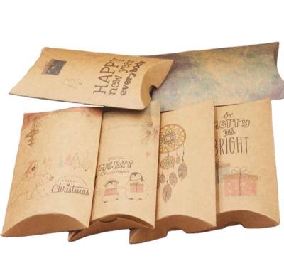 China Eco Friendly Recyclable Kraft Paper Custom Printed Pink Purple Mini Hair Extension Paper Pillow Gift Box Packaging Wig Packaging Bag Box for sale