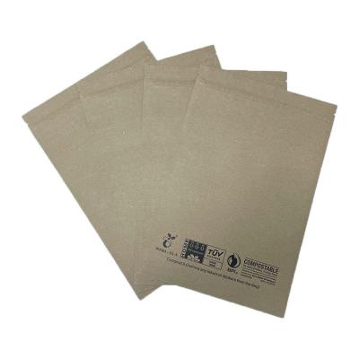 China Heat Sealable PBAT Barrier Eco Friendly 100% Compostable Paper Packaging Bags Biodegradable PLA Kraft Paper Pouches for sale