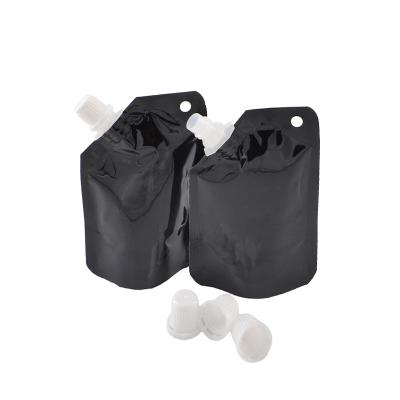 China Barrier Black Spout Pouches With Spout 100ml 200ml 500ml 1L Beverage Juice Stand Up Food Nozzle Doypack for sale