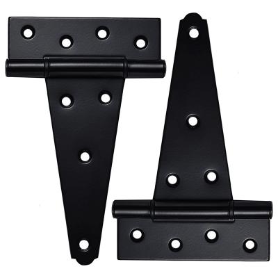 China Door High Quality Thrown Black Barn Door Gate Fence Rustproof T Door Wrought Iron Hinges Barn Door Hinges Thrown Door Hinges Rustic Barn Door Strap Door Strap Barn Doors T hinges for sale