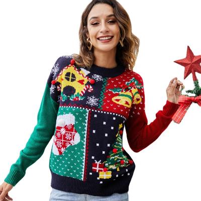 China Christmas Sweater Women's Christmas Sweater QUICK DRY Long Funny Ugly Snowflake Tree Sleeve Sweater Shirt for sale