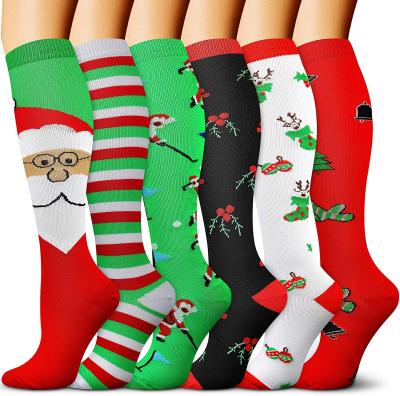 China Latest Halloween Christmas Unisex Outdoor Working Pressure Cycling Stockings Breathable Wholesale Compression Long Socks for sale