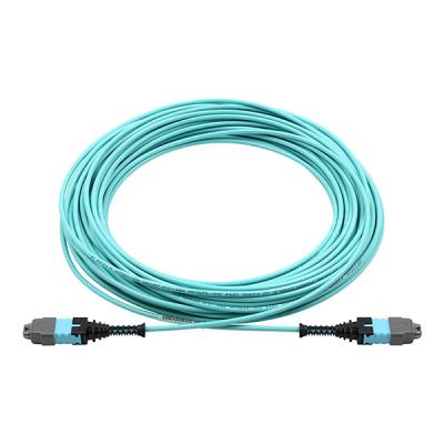 China Aqua Jacket MPO Solutions MPO Pro Male To MPO Pro Male Trunk Cable Assembly for sale