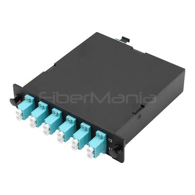 China Telecommunication Networks MPO Cassette With 6 OM3 Multimode LC Duplex Adapters for sale