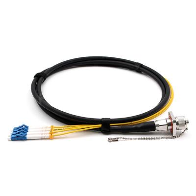 China IP67 Outdoor ODC Fiber Cable Socket To LC UPC 4 Cores 9/125 OS2 G657A1 TPU Jacket 4.8mm for sale