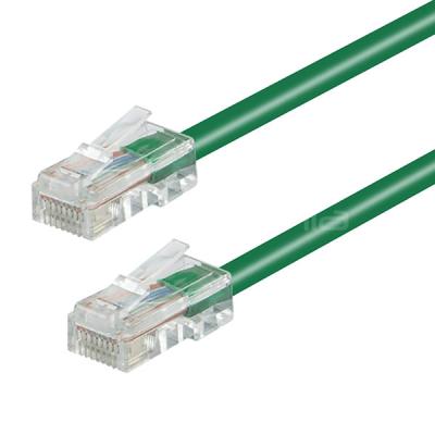 China CAT.5E Non-booted Unshielded (UTP) Ethernet Network Patch Cable Green Color for sale