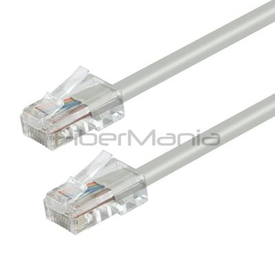 China CAT.5E Non-booted Patch Cable Grey with 24AWG Stranded Conductor for sale