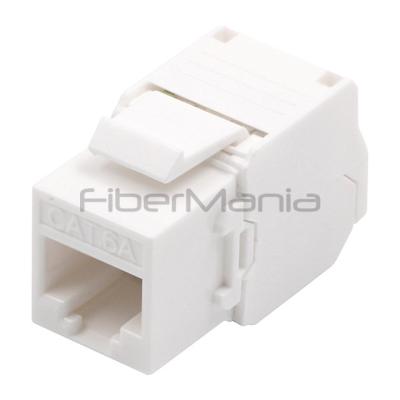 China CAT.6A UTP Jack de llave de 180 grados con conectores Ethernet modulares de color blanco en venta