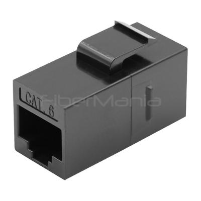 Cina Cat6 Rj45 Inline Keystone Coupler Non blindato Tipo Sottile Nero Materiale di alloggiamento ABS PC in vendita