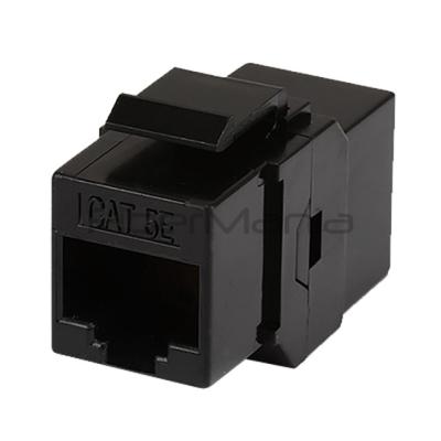 China Black Cat5e Coupler Module with 1000Base-T Data Rate Support Inline Keystone Type for sale