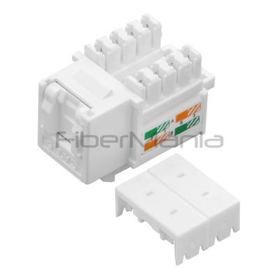 China Tipo delgado Blanco CAT.6 UTP Jack de piedra clave con conectores modulares de cableado para cubrir el polvo en venta