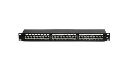 China 19” 1U CAT.6 FTP Copper Patch Panel 24 Port Dual IDC, Black Color à venda