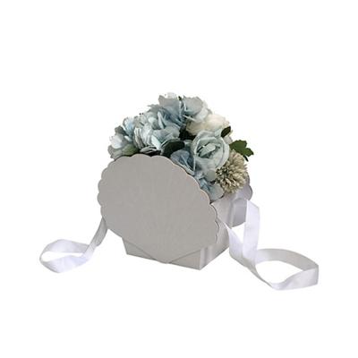 China Wholesale Recyclable White Mum Gift Bouquet Boxes With Handles For Flowers Flower Packaging Box for sale