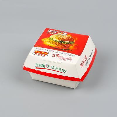 China Hot Sale Recyclable Disposable Cardboard Hamburger Box Factory Sale Corrugated Cardboard Box For Hamburger for sale