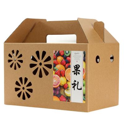 China Recyclable Hollow-carved Design Fruit Packing Box Fruit Gift Box Fruit Box Packaging With Printed Logo for sale