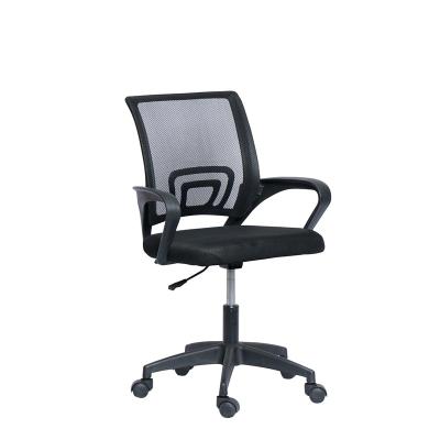 China Hot Selling Price Black Swivel Chair Mid-back Mesh Office Chair Computer Desk Spinning Chair for sale