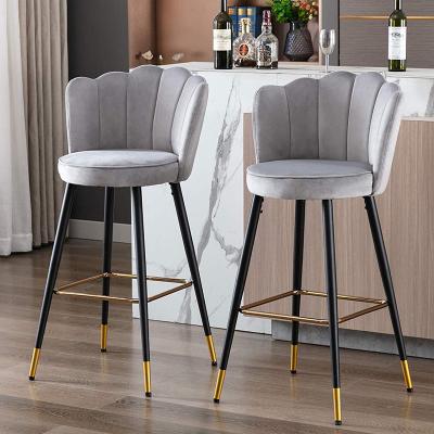 China New deaign 2021 product furniture modern home bar stool modern soft cushion fabric bar chair leisure for sale