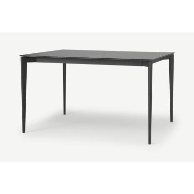 China Factory Price Stable Wholesale New Product Design Modern Black MDF Dining Table Long for sale