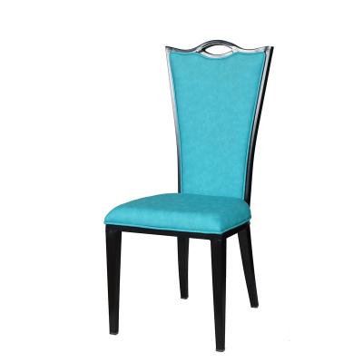 China 2022 Contemporary Luxury Light Blue PU Leather Wedding Hotel Banquet Restaurant Events Chair for sale