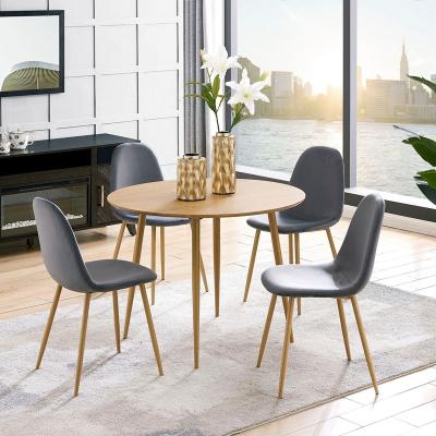 China Center Stable Modern Round Table Modern Living Room Furniture Round Wooden MDF Dining Table Chair Set for sale