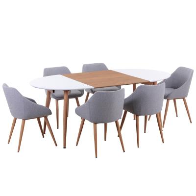 China Dining Room Home Furniture Stable MDF Table Dining Sets With 6 Chairs For Sale for sale