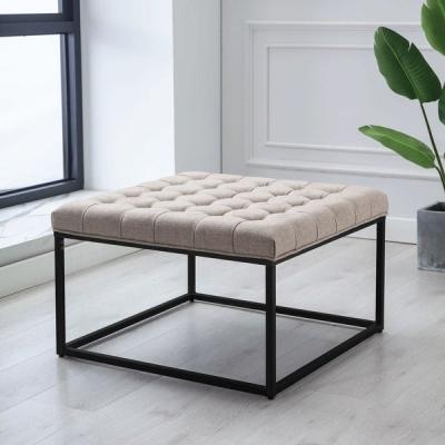 China Modern Sofa Stools Living Room Bench Stools Fabric Leather Bedroom Sofa Stool With Metal Frame for sale