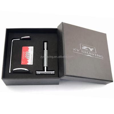 China Shaving Brush Mens Butterfly Safety Shaving Razor Gift Set With Free Box Package for sale