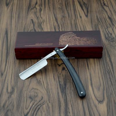 China ZY430 Single Blade Shave Barber Shaving Straight Razor Cut Throat Ready Knife With Wooden Box Gift Box for sale