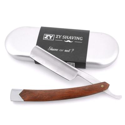 China ZY Blade Stainless Steel Folding Straight Shaving Straight Razor Barber Shop Salon Knife Single Blade for sale