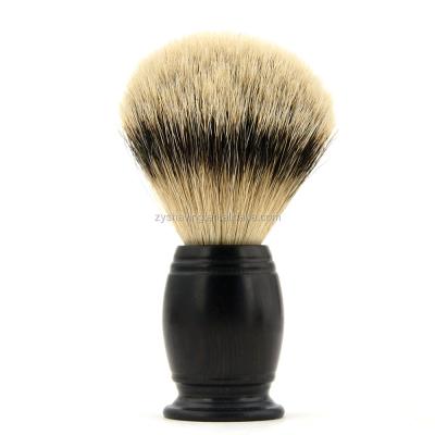 China ZY Barber Shop Salon Manchuria SILVERTIP Handle SILVERTIP Shaving Brush Luxury Wooden Shaving Brush Men's Beard Shaving Brush for sale