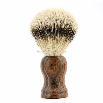 China ZY SILVERTIP Shaving Brush Badger Hair Men Shaving Brush Scratch Sandalwood Hard Handle Natural Stripe for sale