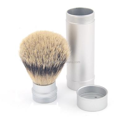 China ZY Silvertip Shaving Brush Badger Hair Men Wet Barber Salon Tool Pure Aluminum Badger Shaving 100% Metal Shaving Brush for sale