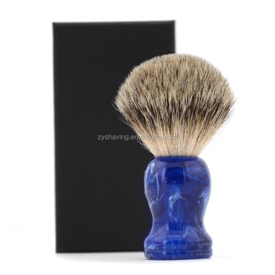 China Blue Shaving Brush ZY Gather Shaving Brush First Rate Badger Hair Shaving Razor NEW Best Wet Men Gift for sale