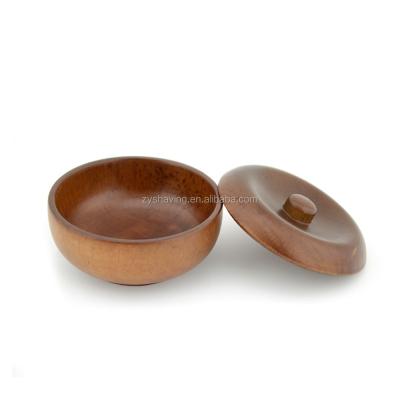 China 100% ZY Barber Shaving Soap Bowl With Natural Wooden Lid Protects Against Irritation Cleaning Cup for sale