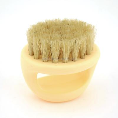 China Amazon Hot Selling Round Private Label Brush ZY Handle Boar Hair Men Beard Brush Plastic Beard Brush For Men, Small Boar Hair Beard Brush for sale