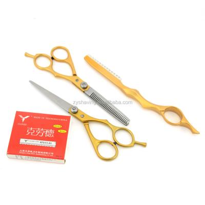 China 4 Chrome Stainless Steel ZY Bulk Discount Professional Hair Cutting Thinning Scissors Styling Razor Blades Salon Set for sale