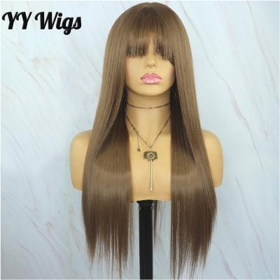 China 22inch Futura Silky Straight Hair Synthetic Hair Wigs For Color Women Heat Resistant Synthetic None Lace Up Wigs With Bangs Straight Cosplay Wigs for sale