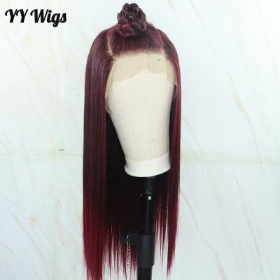 China Long Straight Heat Resistant Synthetic Wig Fo Black Women Gluesless Hair 13x4 Lace Front Wigs Silky Straight Wigs Futura for sale