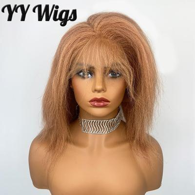 China Wholesale Price 30 Yaki Blonde Yaki Straight Cheap Virgin Human Hair Lace Front Wig for sale