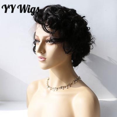 China 13x6 Short Bob Curly Hair Swiss Lace Human Hair Wigs Lace Front Curly Wigs for sale